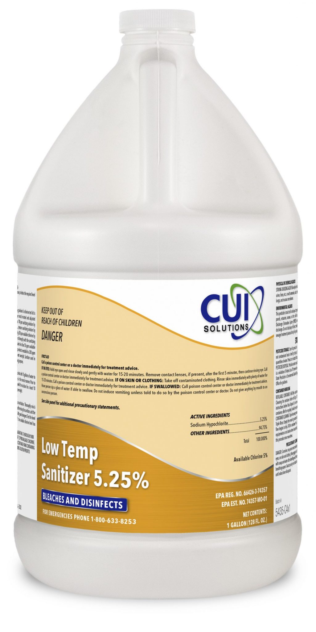 CU SANITIZER CHLOR DISHWASHER 5.25 4/1 Horizons Supplies